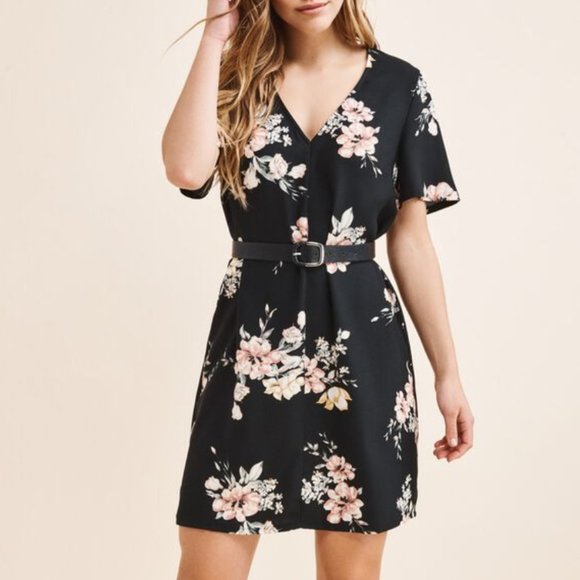 Dynamite Floral T-Shirt Dress - Picture 1 of 3